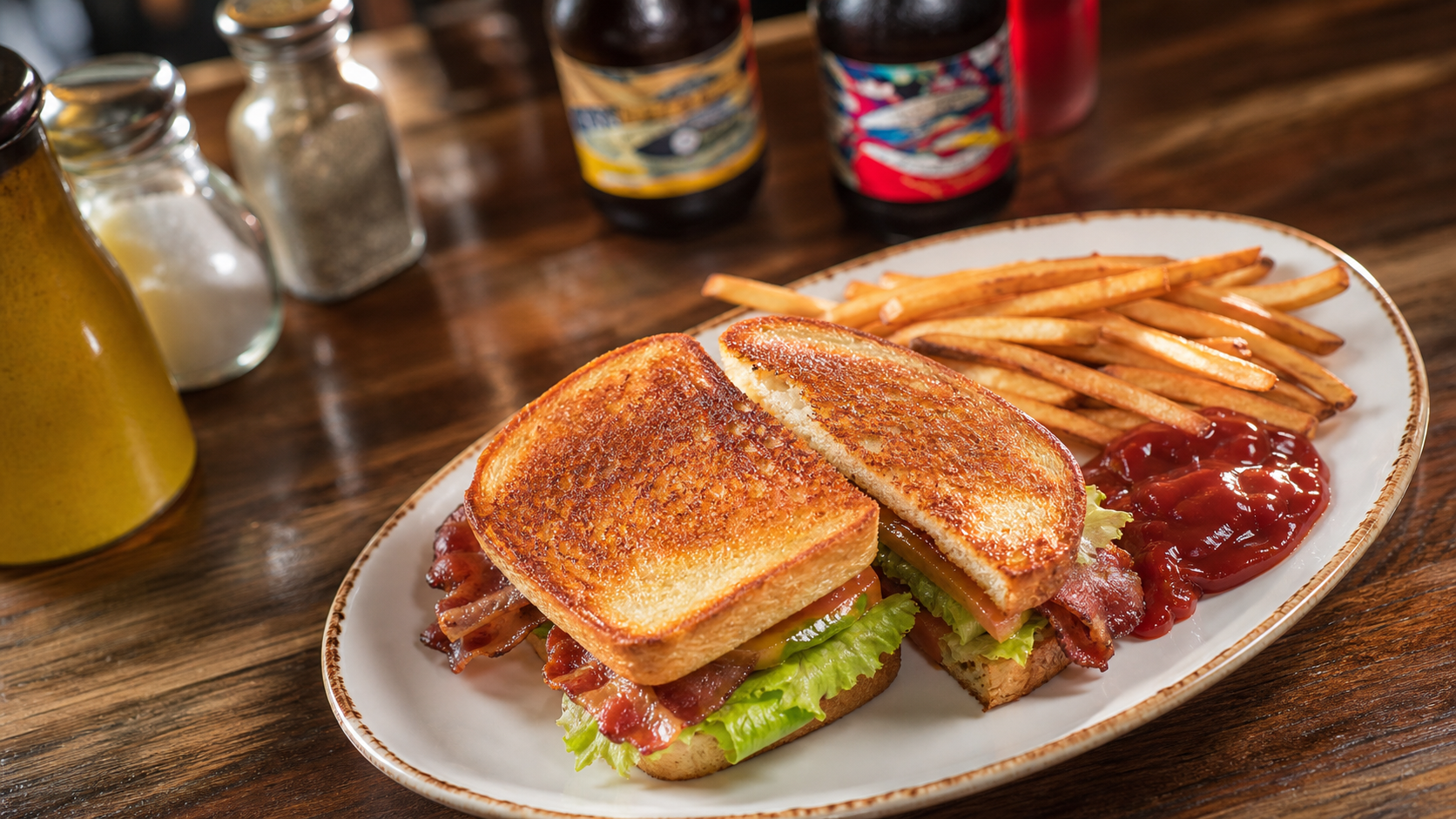 Enhanced high-resolution roadside sandwich and fries